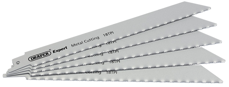 Expert 150mm 24TPI HSS Reciprocating Saw Blades For Metal Cutting - Pack Of 5 Blades - 02311 