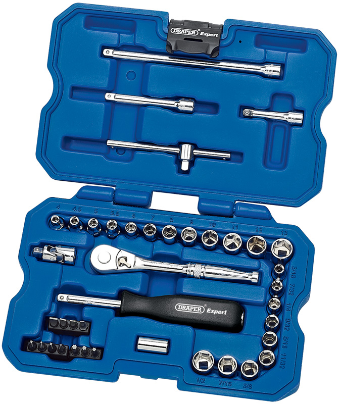 Expert 40 Piece 1/4" Square Drive MM/AF Combined Socket Set - 02349 