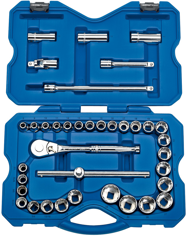 Expert 37 Piece 1/2" Square Drive MM/AF Combined Socket Set - 02359 