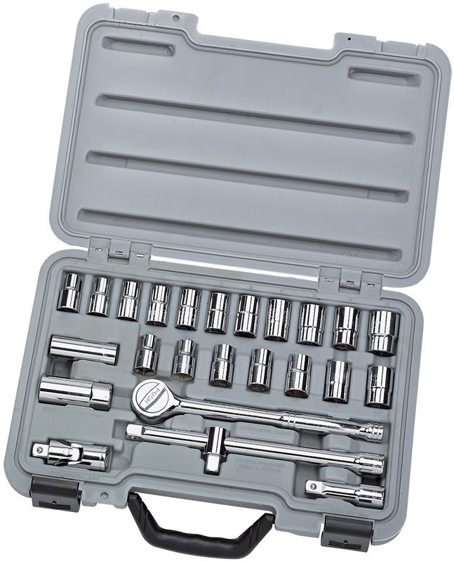 25 Piece 1/2" Square Drive MM/AF Combined Socket Set - 02370 