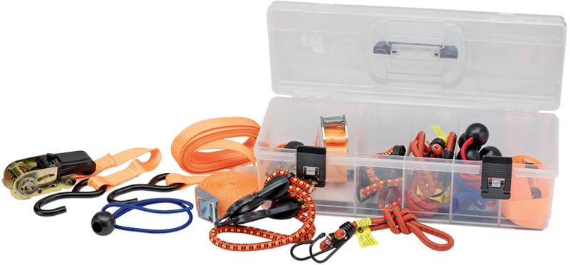 16 Piece Ratchet Tie Down/assorted Elastic Strap Kit - 03249 