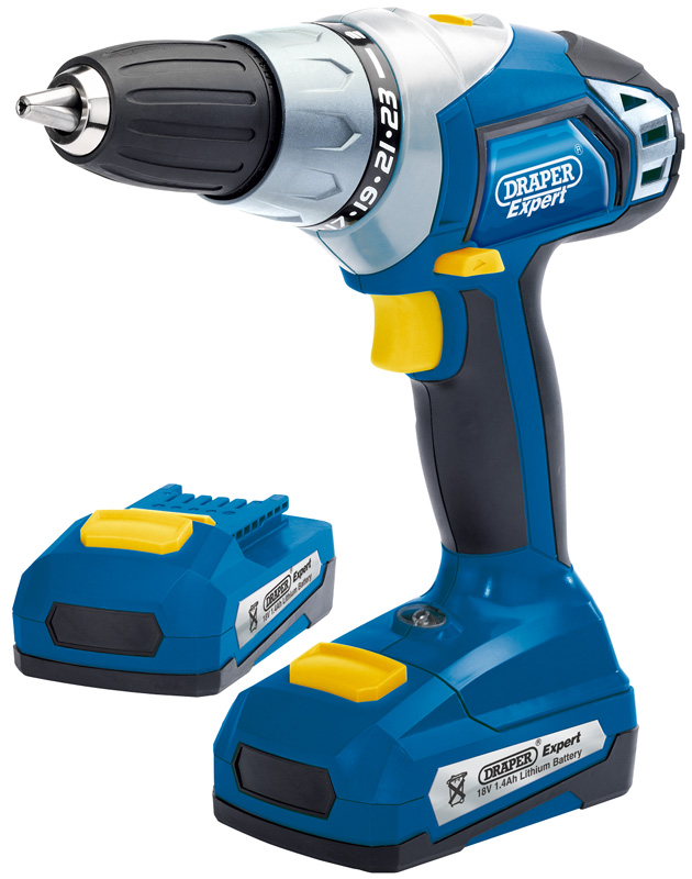 Expert 18v Cordless Rotary Drill With Two LI-ION Batteries - 03289 