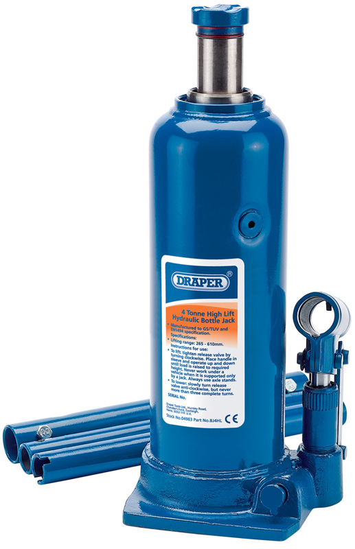 4 Tonne High Lift Hydraulic Bottle Jack - 04983 