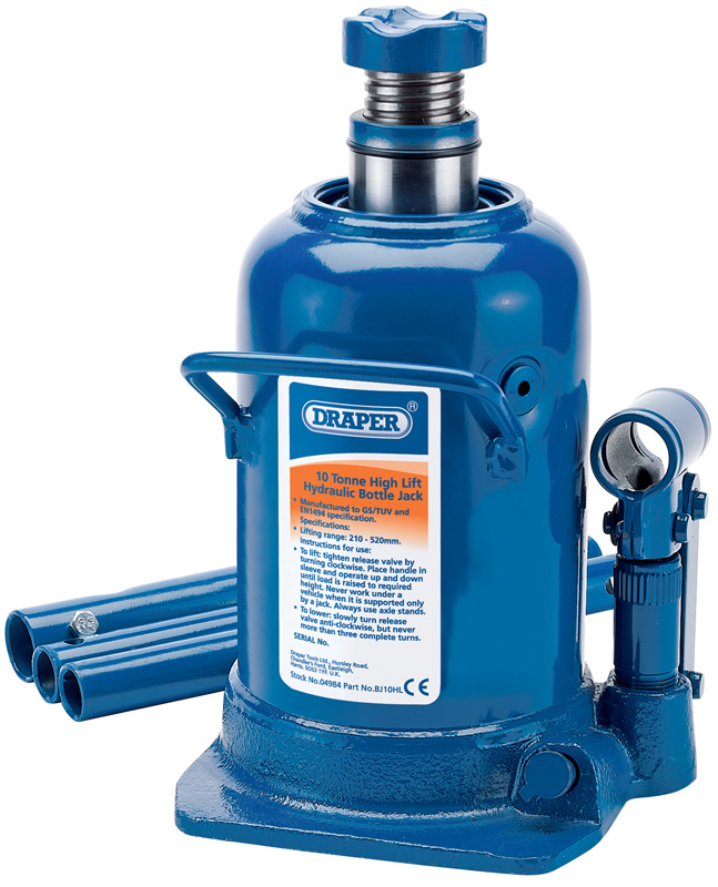 10 Tonne High Lift Hydraulic Bottle Jack - 04984 