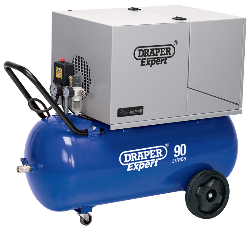 Expert 90L 230V 2.2KW V-Twin Low Noise Air Compressor - 05641 