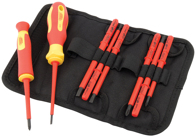 Expert 10 Piece VDE Approved Fully Insulated Interchangeable Blade Screwdriver Set - 05721 