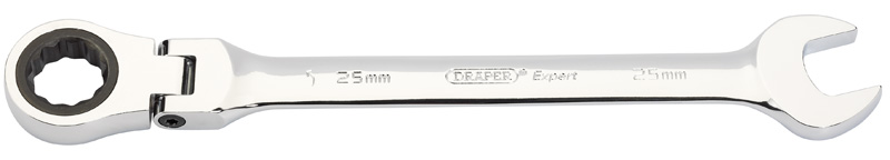 Expert 25mm Draper Expert Hi-Torq® Metric Flexible Head Ratcheting Combination Spanner - 06643 