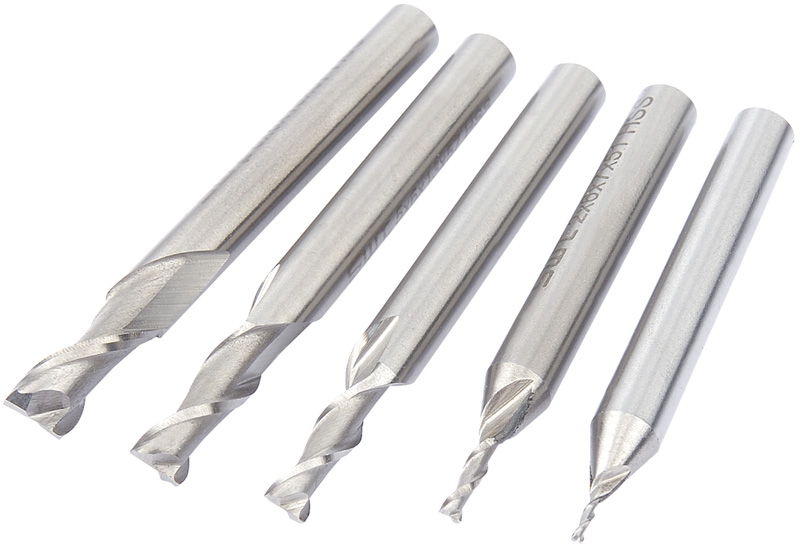 2 Flute End Mill Set, 1, 2, 4, 5 And 6mm For 22816 And 22824 - 06837 