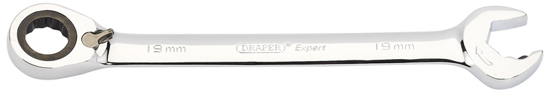 Expert 19mm Draper Expert Hi-Torq® Metric Reversible Ratcheting Open ENd/Combination Spanne - 06851 