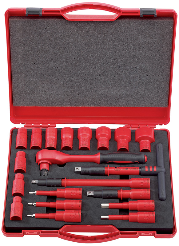 Expert 20 Piece 1/2" Square Drive VDE Approved Fully Insulated Metric Socket Set - 07233 