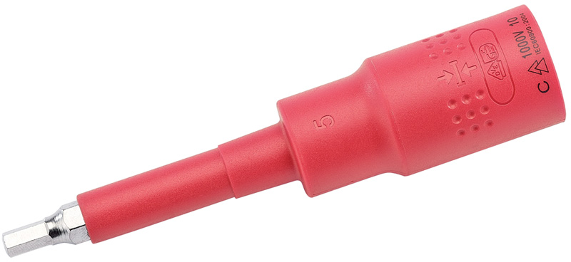 Expert 1/2" Square Drive VDE Approved Fully Insulated 5mm Metric Hexagonal Socket Bitt - 07248 