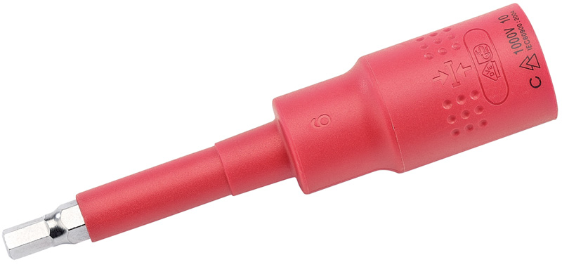 Expert 1/2" Square Drive VDE Approved Fully Insulated 6mm Metric Hexagonal Socket Bit - 07249 