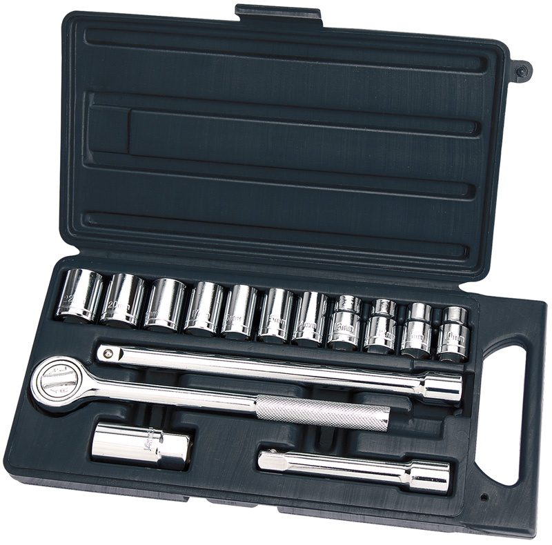 DIY Series 15 Piece 1/2" Square Drive Metric Socket Set - 07392 