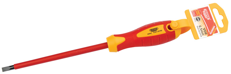 Expert 6.5mm X 150mm Fully Insulated Plain Slot Screwdriver. (Display Packed) - 07476 