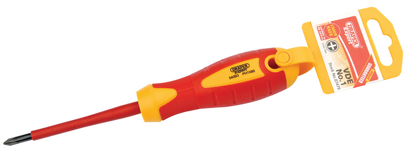 Expert No. 1 X 80mm Fully Insulated Cross Slot Screwdriver. (Display Packed) - 07479 
