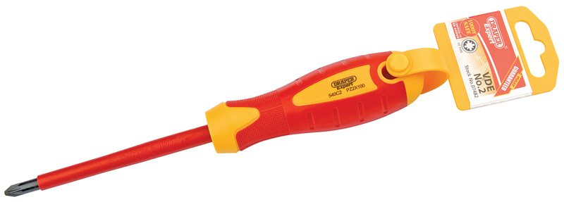 Expert No. 2 X 100mm Fully Insulated PZ Type Screwdriver. (Display Packed) - 07482 
