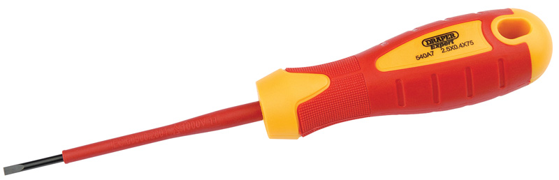 Expert 2.5mm X 75mm Insulated Plain Slot Screwdriver (Sold Loose) - 07484 