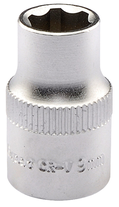 Expert 9mm 3/8" Square Drive Hi-Torq® Satin Chrome 6 Point Socket - 09833 