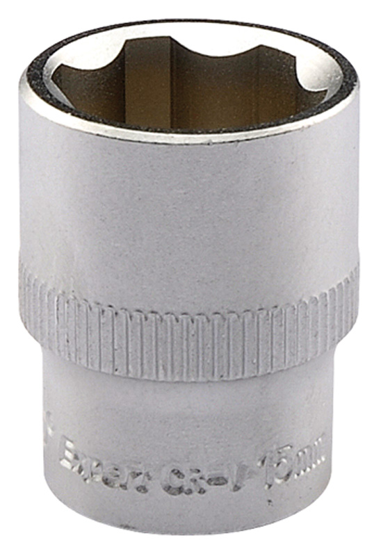 Expert 15mm 3/8" Square Drive Hi-Torq® Satin Chrome 6 Point Socket - 09839 