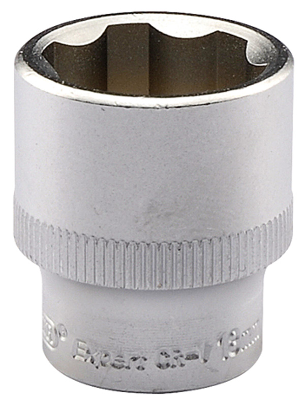 Expert 18mm 3/8" Square Drive Hi-Torq® Satin Chrome 6 Point Socket - 09842 