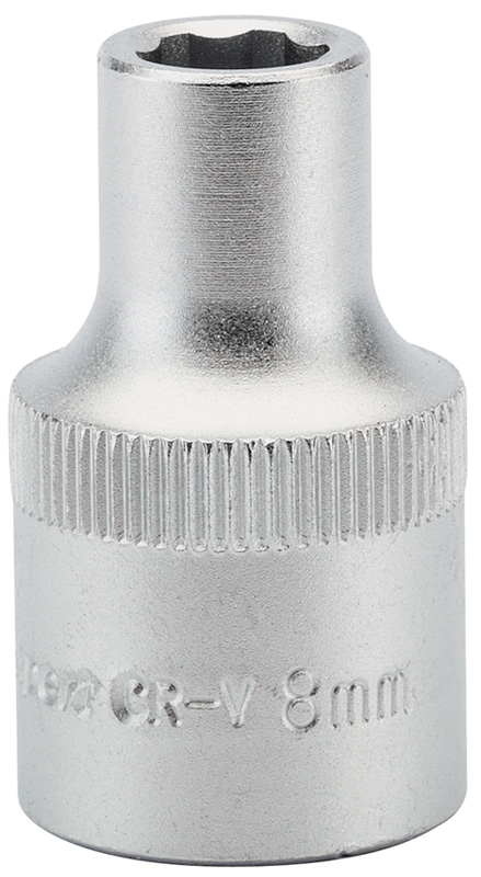 Expert 8mm 1/2" Square Drive Hi-Torq® Satin Chrome 6 Point Socket - 09854 