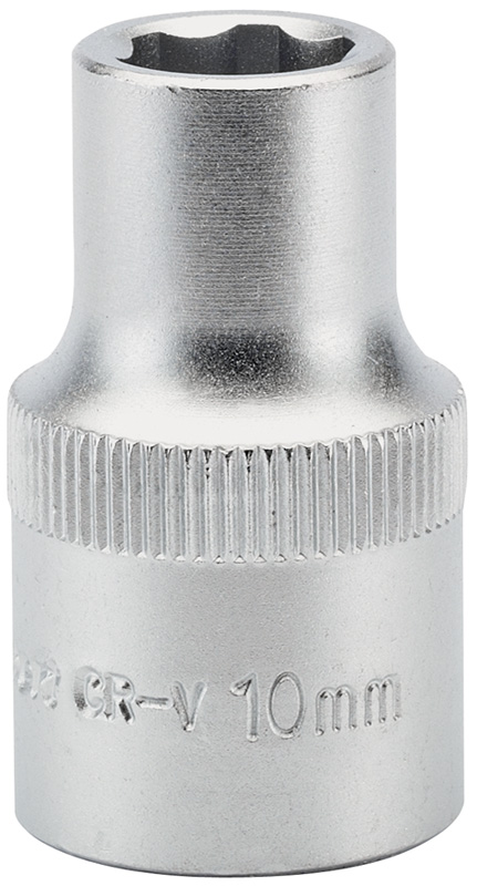 Expert 10mm 1/2" Square Drive Hi-Torq® Satin Chrome 6 Point Socket - 09856 