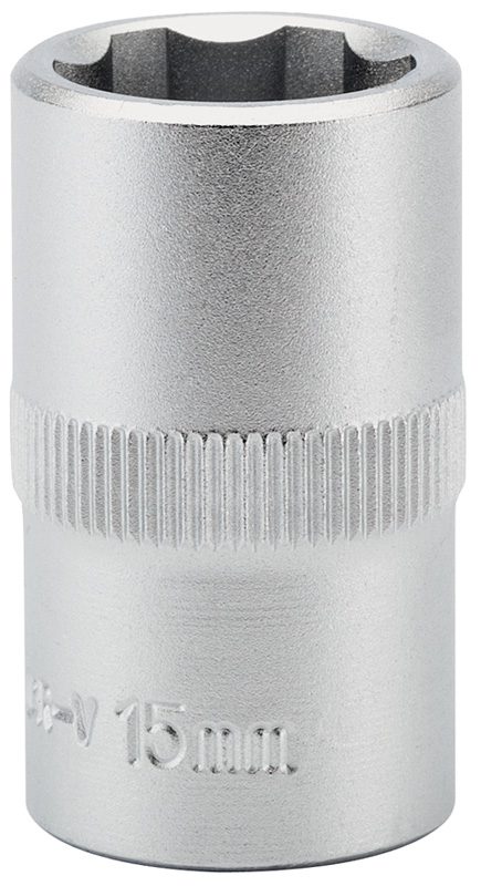 Expert 15mm 1/2" Square Drive Hi-Torq® Satin Chrome 6 Point Socket - 09861 