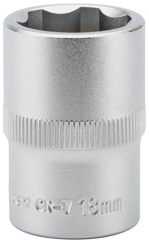Expert 18mm 1/2" Square Drive Hi-Torq® Satin Chrome 6 Point Socket - 09864 