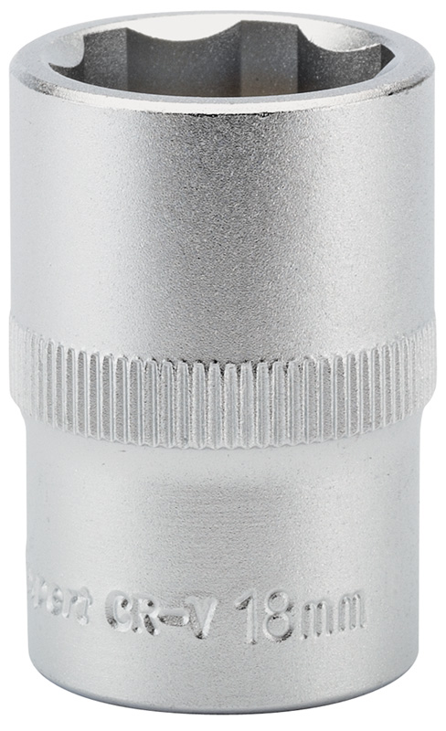 Expert 18mm 1/2" Square Drive Hi-Torq® Satin Chrome 6 Point Socket - 09864 