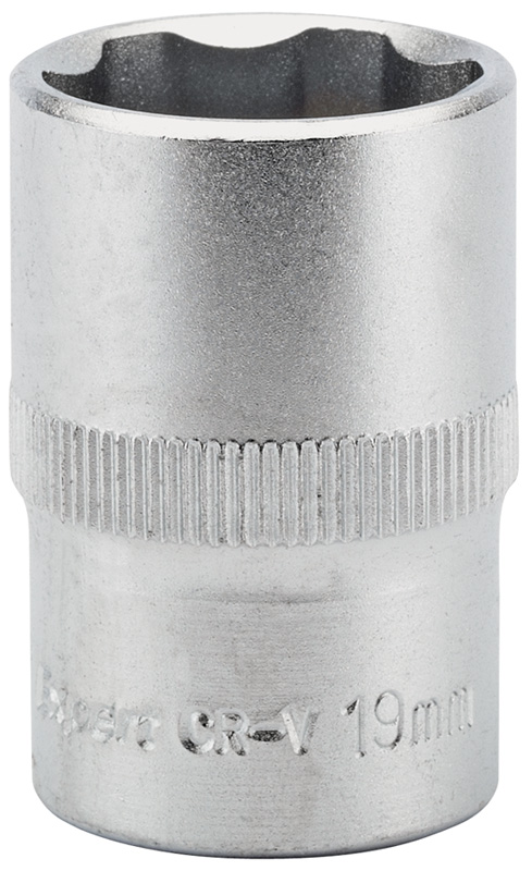 Expert 19mm 1/2" Square Drive Hi-Torq® Satin Chrome 6 Point Socket - 09865 