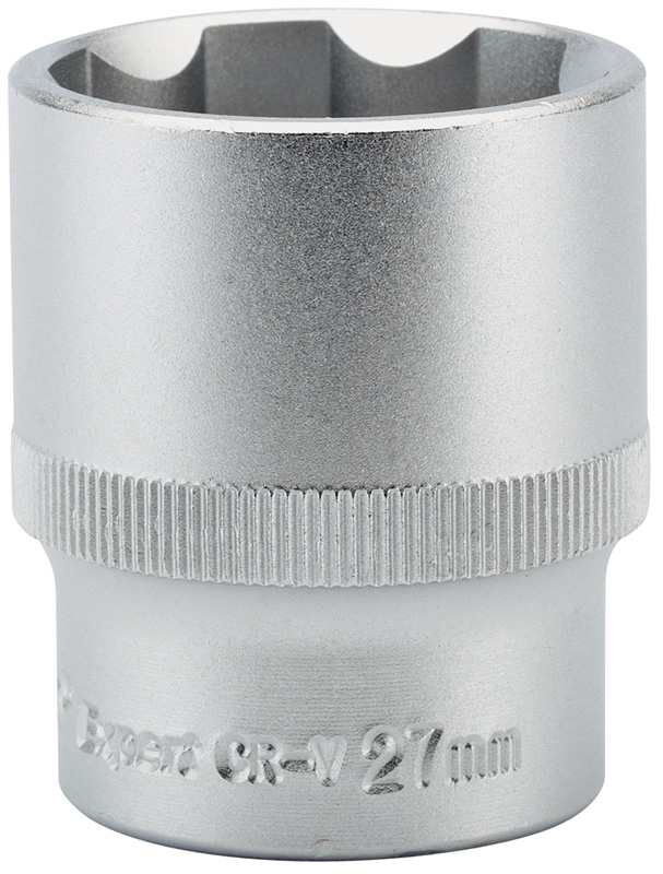 Expert 27mm 1/2" Square Drive Hi-Torq® Satin Chrome 6 Point Socket - 09873 