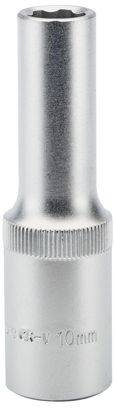 Expert 10mm 1/2" Square Drive Hi-Torq® Satin Chrome 6 Point Deep Socket - 09877 