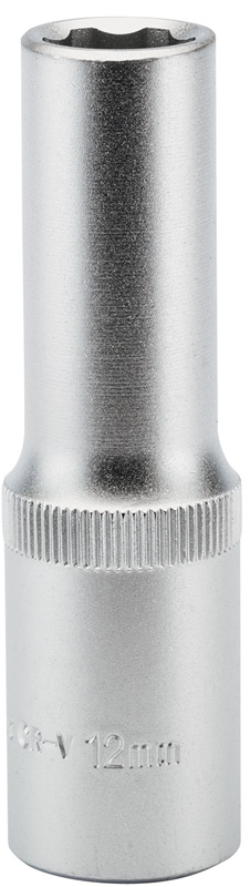 Expert 12mm 1/2" Square Drive Hi-Torq® Satin Chrome 6 Point Deep Socket - 09878 