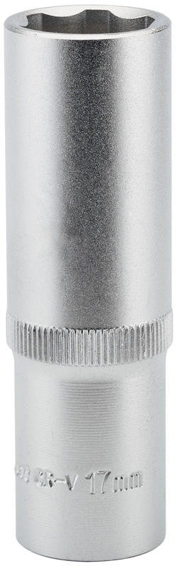 Expert 17mm 1/2" Square Drive Hi-Torq® Satin Chrome 6 Point Deep Socket - 09882 