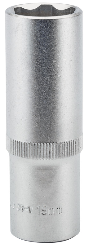 Expert 19mm 1/2" Square Drive Hi-Torq® Satin Chrome 6 Point Deep Socket - 09884 