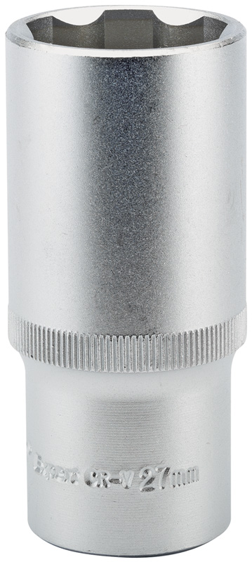 Expert 27mm 1/2" Square Drive Hi-Torq® Satin Chrome 6 Point Deep Socket - 09889 