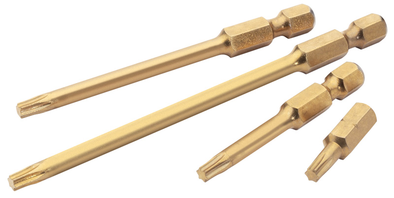 Expert T9 1/4" Hex. Draper TX-Star Titanium Nitride Coated Insert Bit 25mm Long X 2 - 10400 