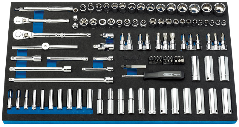 Expert 110 Piece 1/4, 3/8" Square Drive Metric Socket And Bit Set In Eva Foam Insert Tray - 13532 - DISCONTINUED 