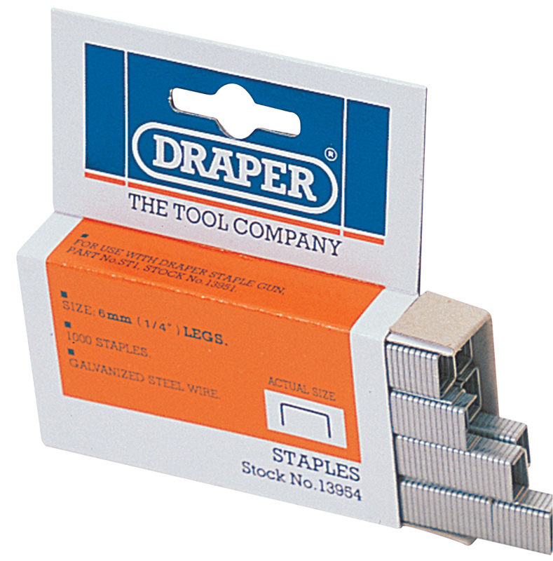 1000 X 6mm Heavy Duty Staples - 13954 