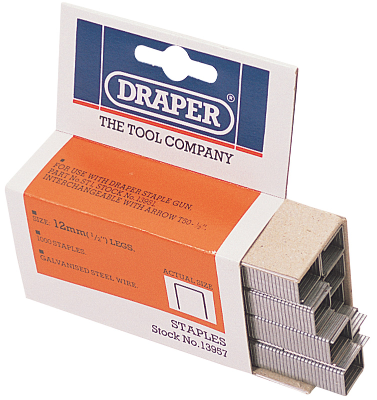 1000 X 12mm Heavy Duty Staples - 13957 