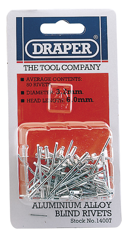 50 X 3.2mm X 5.2mm Blind Rivets - 14007 