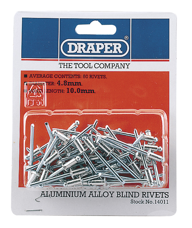 50 X 4.8mm X 10mm Blind Rivets - 14011 