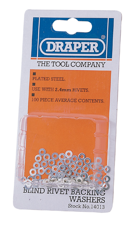 100 X 2.4mm Rivet Backing Washers - 14013 