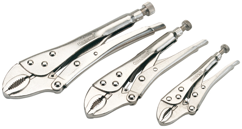 3 Piece Curved Jaw Self Grip Pliers Set - 14040 