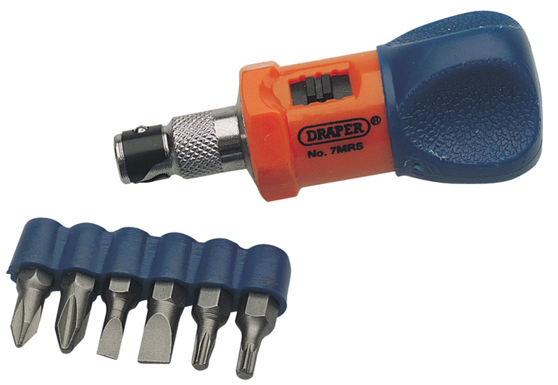 7 Piece Chubby Ratchet Screwdriver And Bit Set - 18927 