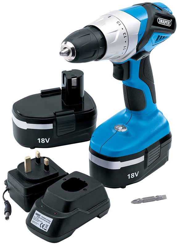 18v Cordless Rotary Drill With Two Batteries - 20496 