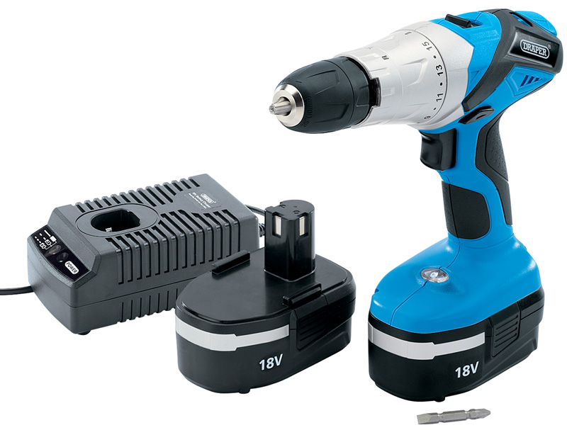 18v Cordless Hammer Drill With Two Batteries - 20497 