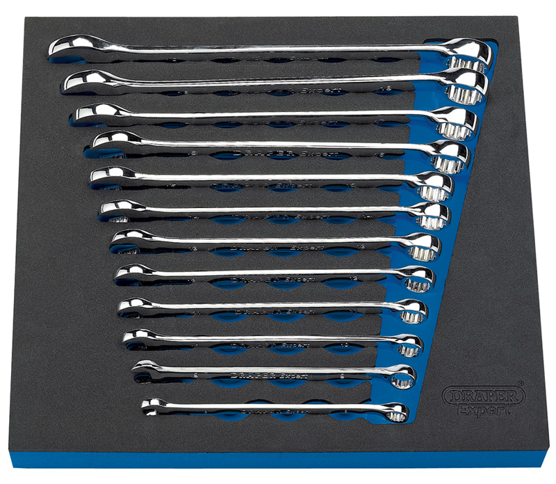 Expert 12 Piece Draper Expert Hi-Torq® Metric Combination Spanner Set In Eva Foam Insert Tr - 20803 