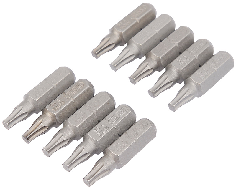 Expert Bag Of 10 T15 Torx X 26mm X 1/4" Hexagon Shot Blast Screwdriver Bits - 20916 