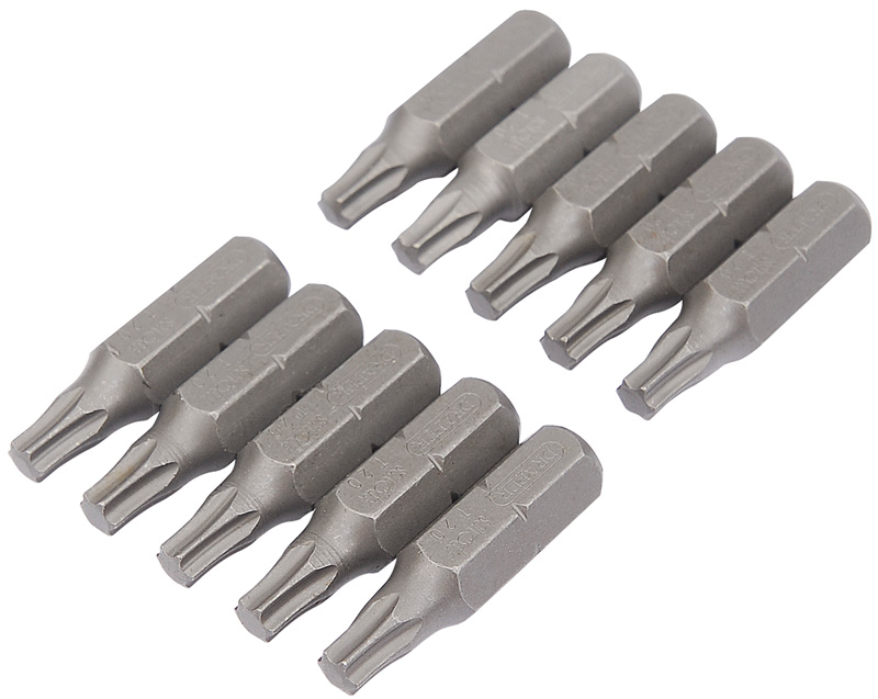 Expert Bag Of 10 T20 Torx X 26mm X 1/4" Hexagon Shot Blast Screwdriver Bits - 20917 